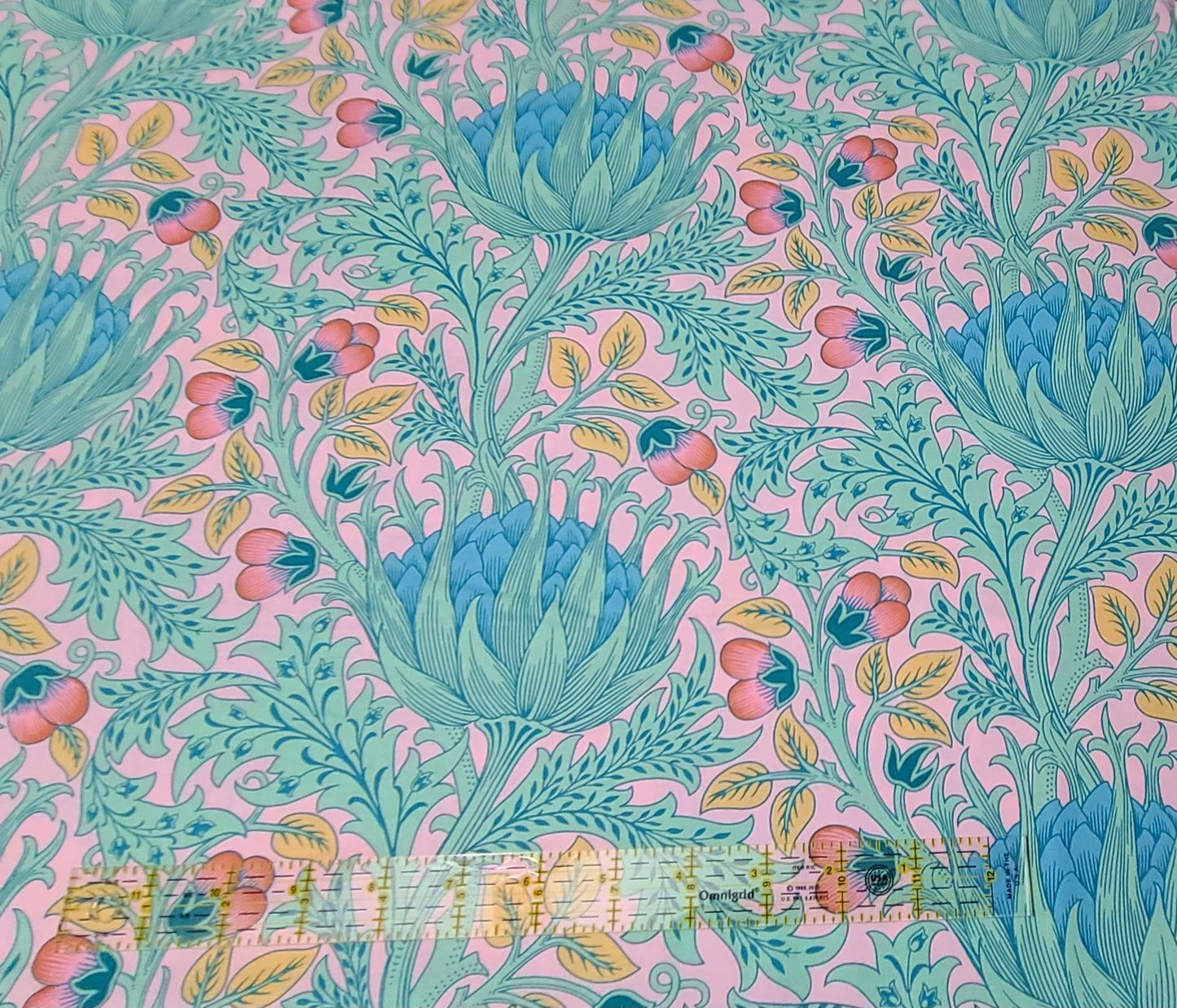 Kaffe Fassett x The Original Morris & Co. Floral Artichoke Lavender PWKW001 LAVENDER William Morris fabric 100% Cotton