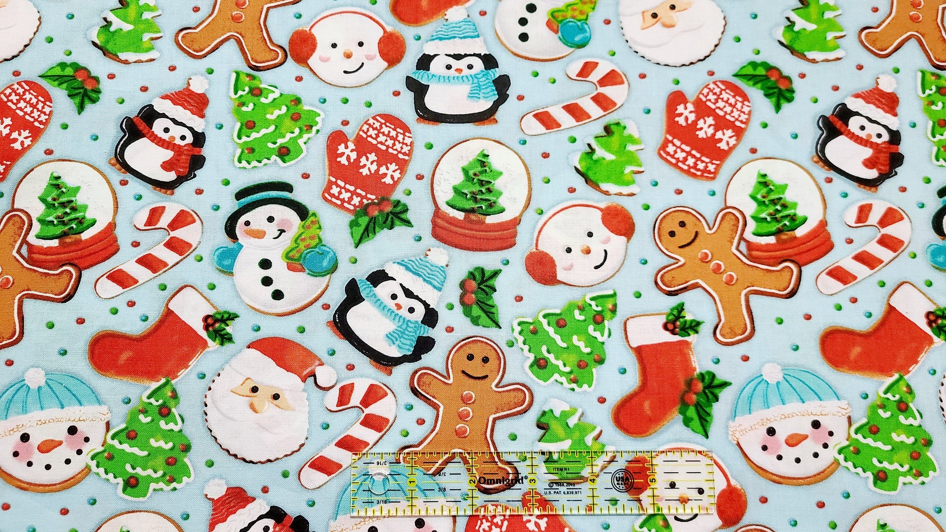 Christmas Cookies Holiday Cookies gingerbread Christmas fabric 100% Cotton sold by half yard by the yard