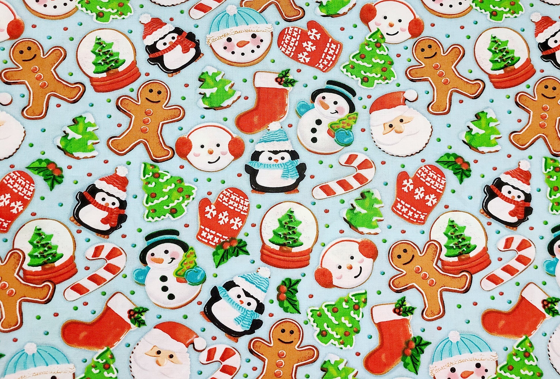 Christmas Cookies Holiday Cookies gingerbread Christmas fabric 100% Cotton sold by half yard by the yard