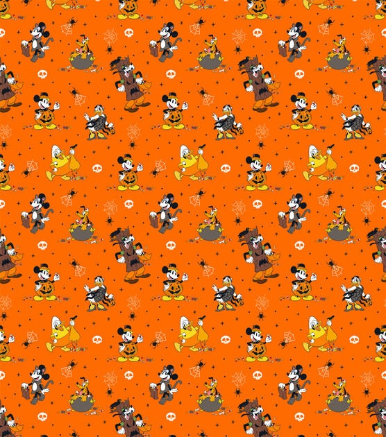 Disney Mickey Friends Pack Halloween 100% Cotton Fabric by the yard