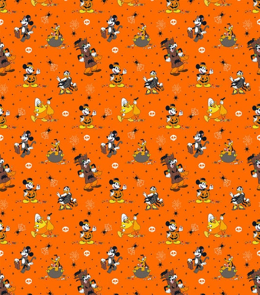 Disney Mickey Friends Pack Halloween 100% Cotton Fabric by the yard