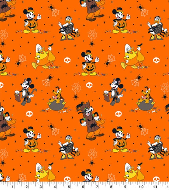 Disney Mickey Friends Pack Halloween 100% Cotton Fabric by the yard