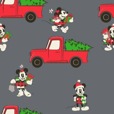 Disney Mickey Red Truck Christmas fabric 100% cotton sold by fat quarter half yard by the yard