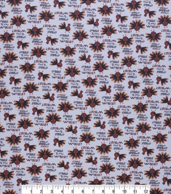 Gobble Til You Wobble Harvest Cotton Fabric 100%  cotton FQ Half yard By the Yard