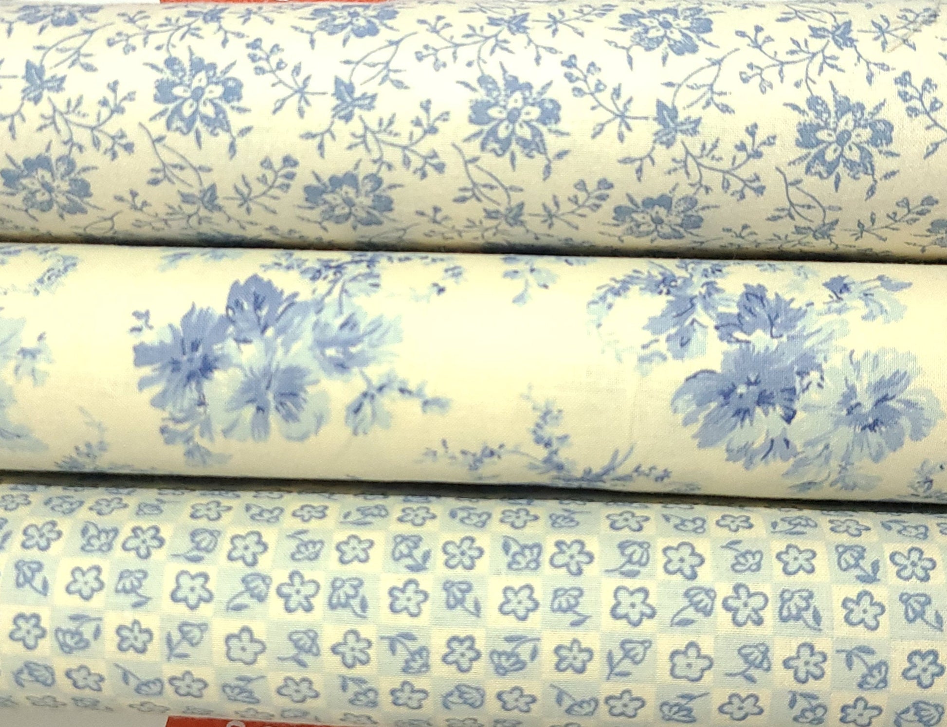 Hope chest clearance blue florals 100% Cotton fabric by the yard