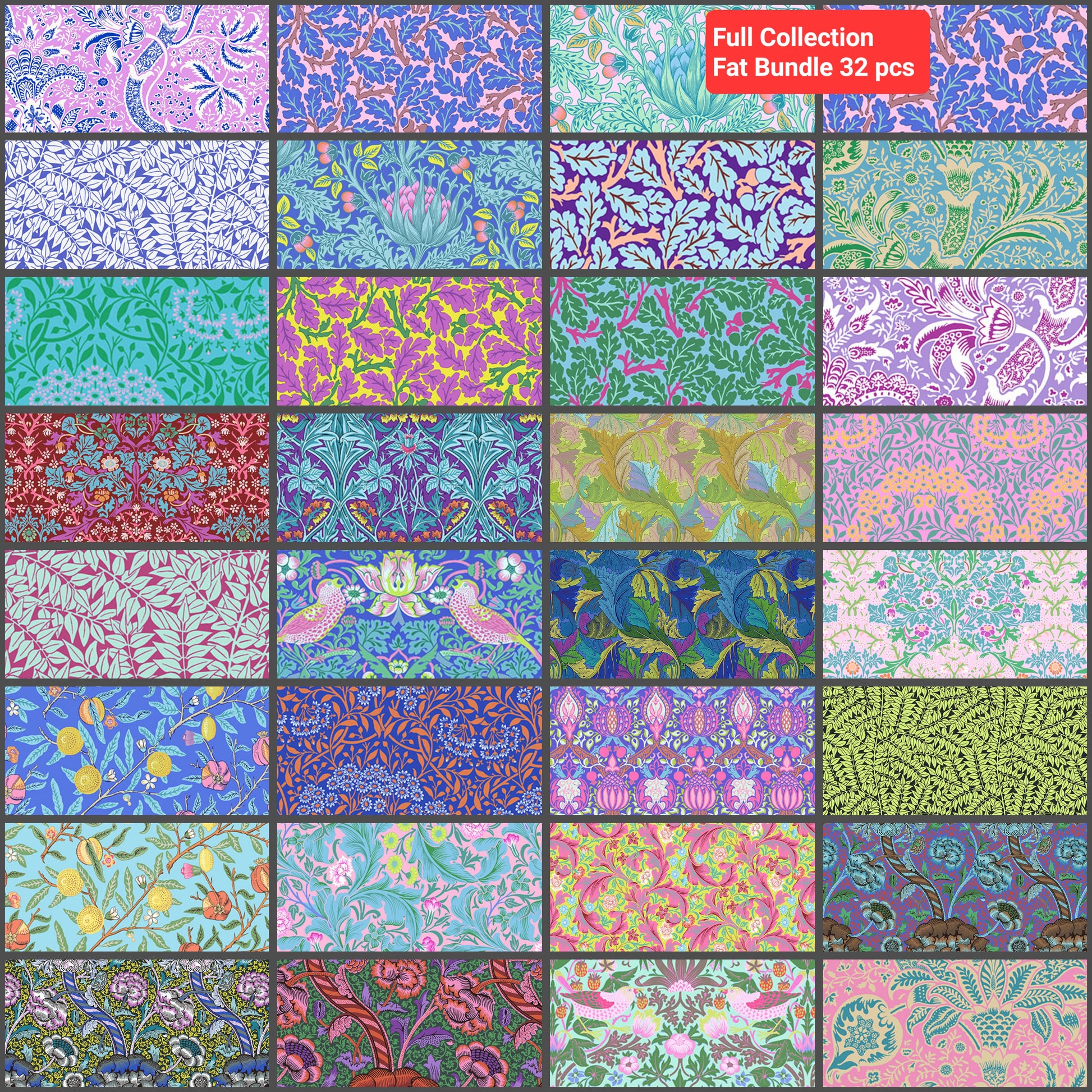 Kaffe Morris fat quarter bundles Free Spirit ORIGINAL MORRIS Co. William Morris floral quilting cotton fabric