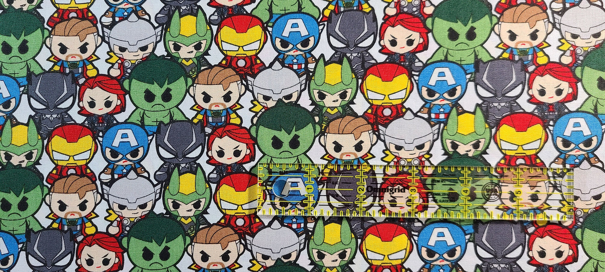 Marvel Comics clearance Avengers Kawaii Characters cotton fabric fat quarter half yard