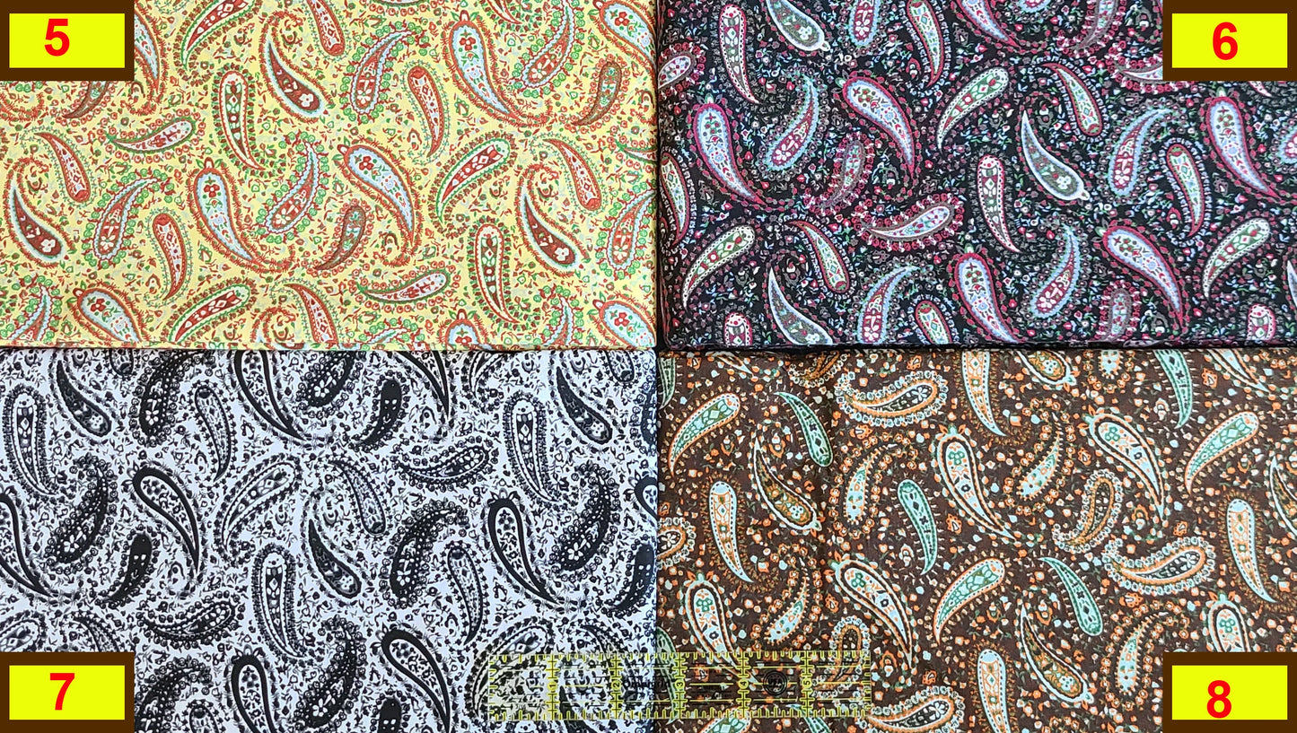 Perfect paisley clearance fabric 100% cotton fat quarter, half yard, by the yard