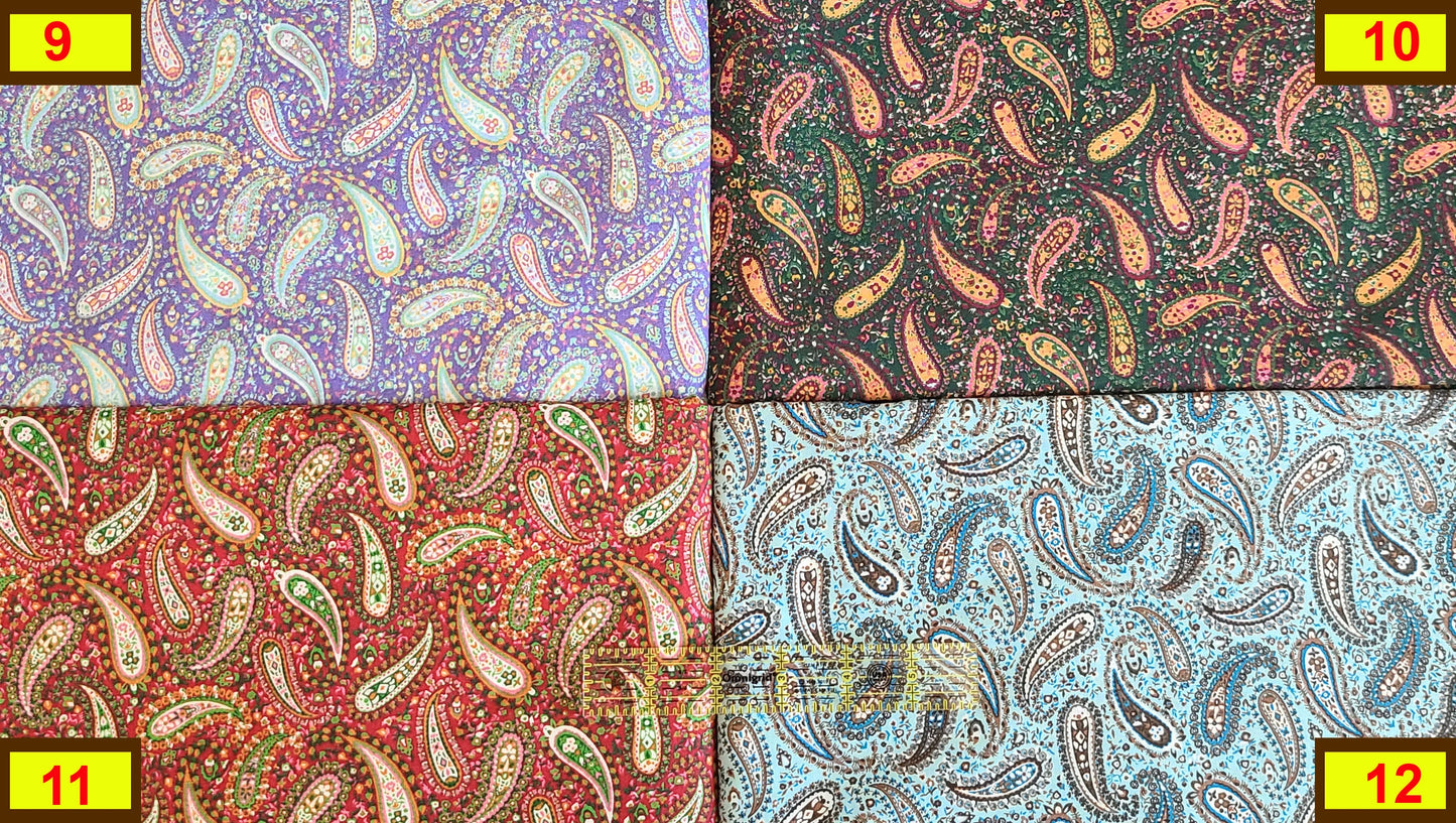 Perfect paisley clearance fabric 100% cotton fat quarter, half yard, by the yard