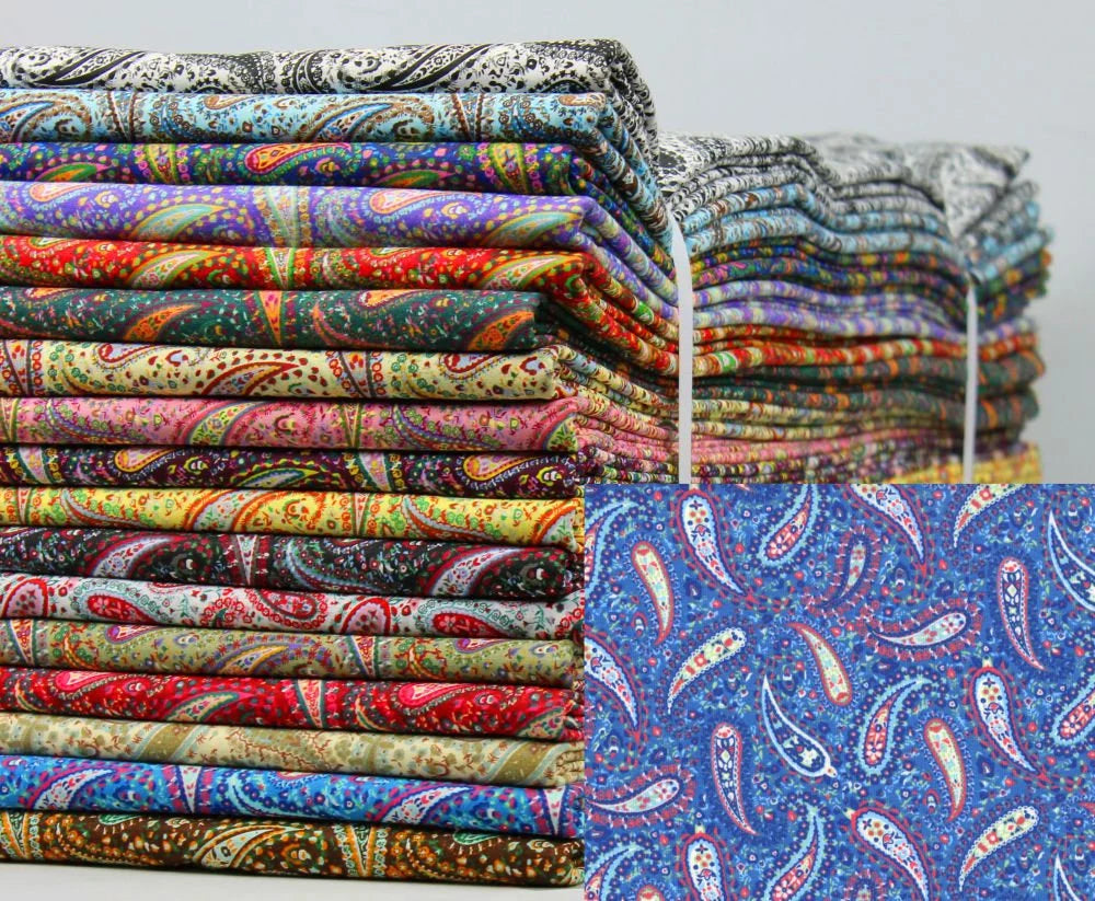 Perfect paisley clearance fabric 100% cotton fat quarter, half yard, by the yard