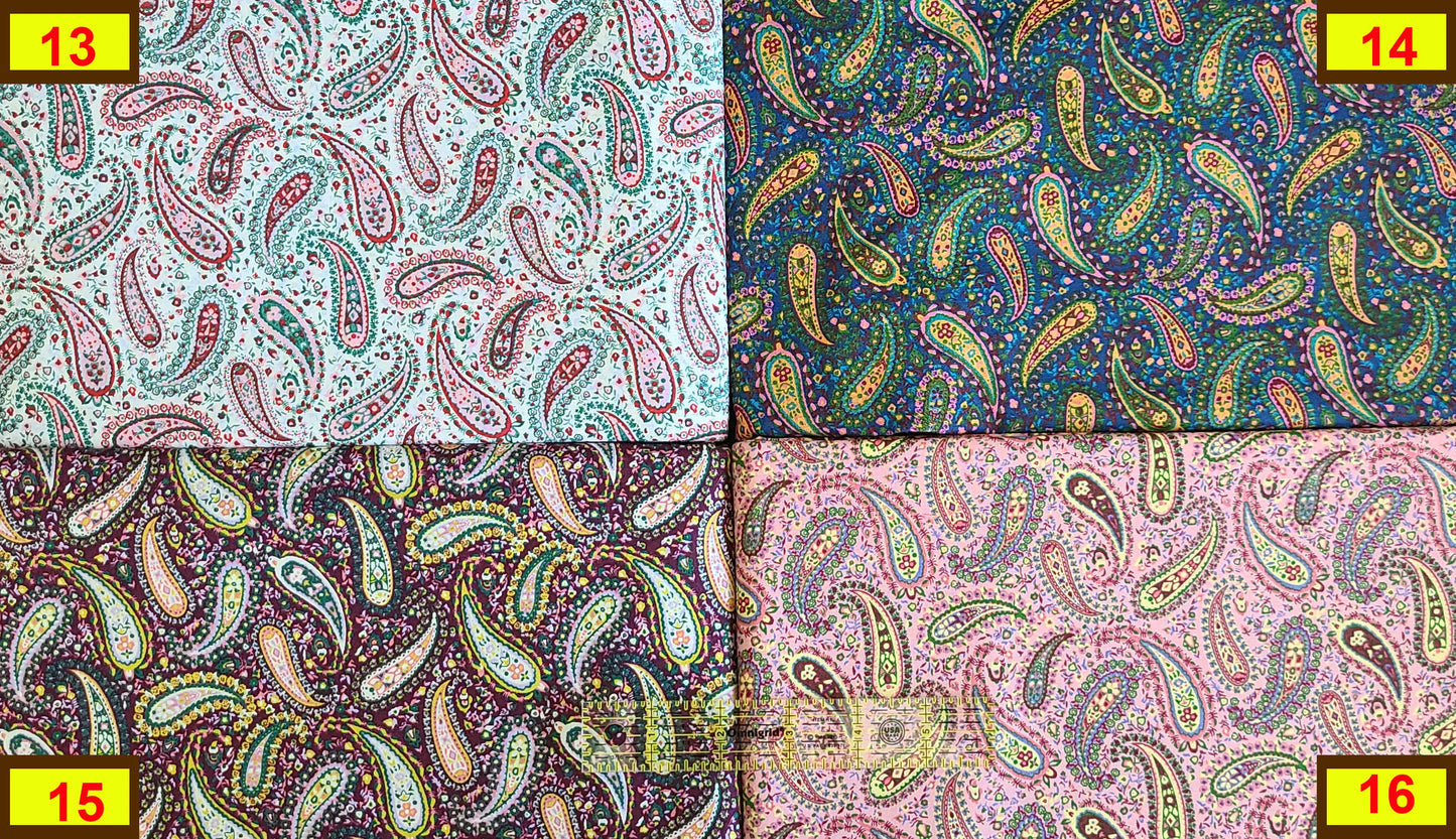 Perfect paisley clearance fabric 100% cotton fat quarter, half yard, by the yard