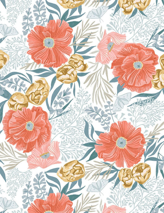 Poppy Prairie Dear STELLA 100% cotton fabric by the yard